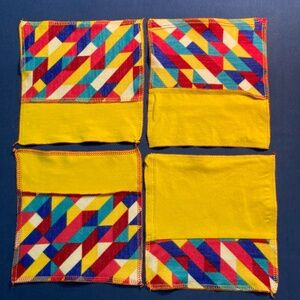 Reusable Cloth Napkins | Set of 4 | Upcycled Fabric | Sustainable Dining